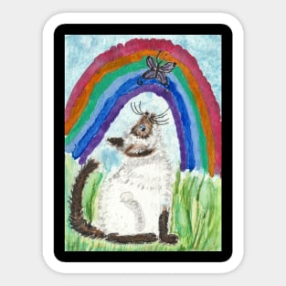 Siamese cat kitten  rainbow Sticker